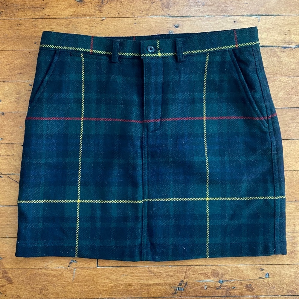 Ralph Lauren Plaid Wool Mini Skirt